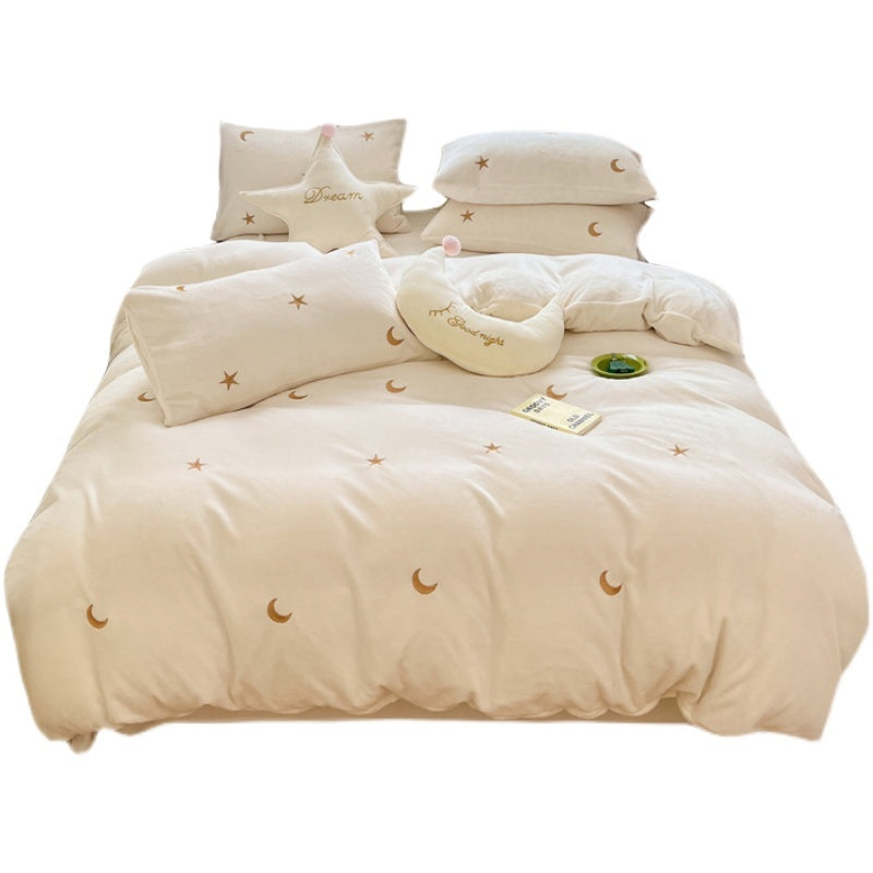 Healing Princess Style Double Sided Velvet Coral Velvet Bed Sheets