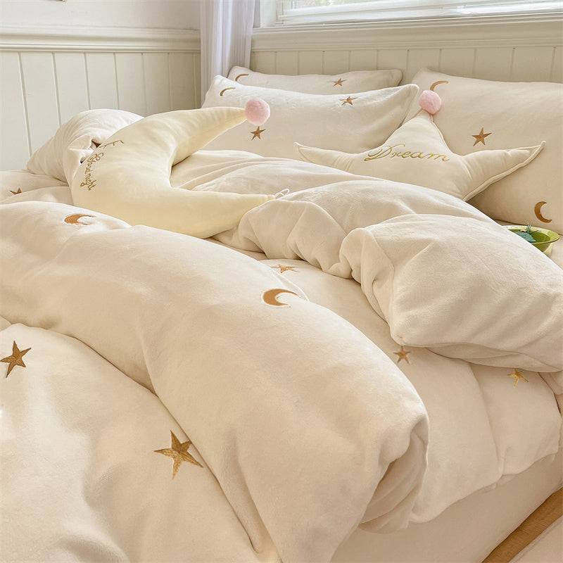 Healing Princess Style Double Sided Velvet Coral Velvet Bed Sheets