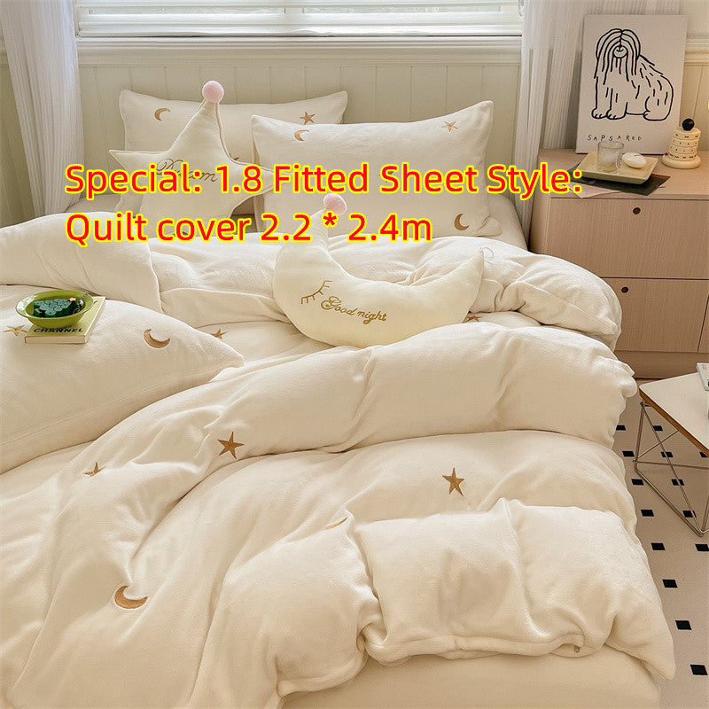 Healing Princess Style Double Sided Velvet Coral Velvet Bed Sheets