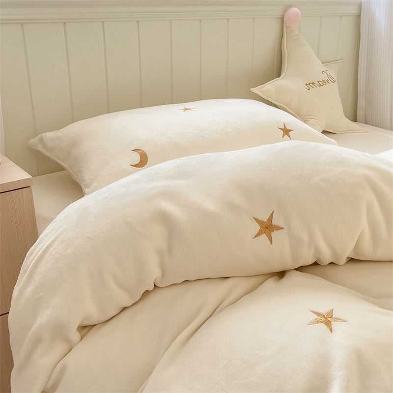 Healing Princess Style Double Sided Velvet Coral Velvet Bed Sheets