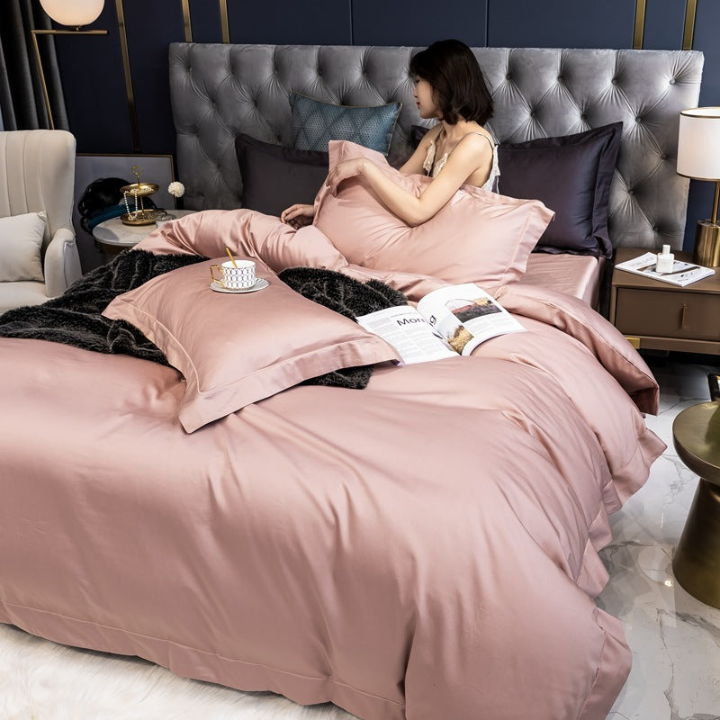 Contrast Color Long-staple Pure Cotton Sheets